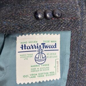 Vintage Harris Tweed Sport Coat Mens 46 X Tall Long Blue Wool Red Stripe Canada